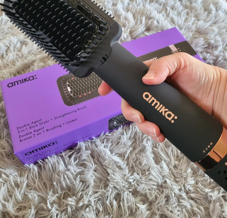 Amika Double Agent 2-in-1 Straightening Blow Dryer Brush