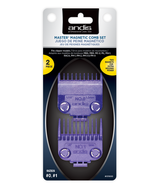 Andis Master Clipper Magnetic Comb Set — dual pack sizes(2pcs) 0.0 & 1 - |01900| - ProCare Outlet by Andis