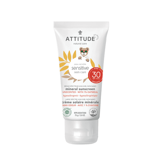 SENSITIVE SKIN Baby & Kids Moisturizer Mineral Sunscreen : SPF 30 - by Attitude |ProCare Outlet|