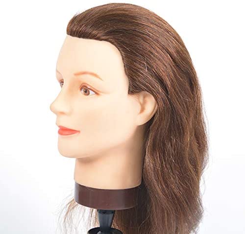 Prohair Mannequin Head Female - Mannequin Training Head Suitable for Coloring Blow Drying Bleaching Cutting, 100% Humun Hair High Density - ProCare Outlet by Prohair
