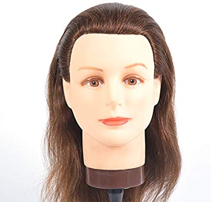 Prohair Mannequin Head Female - Mannequin Training Head Suitable for Coloring Blow Drying Bleaching Cutting, 100% Humun Hair High Density - ProCare Outlet by Prohair