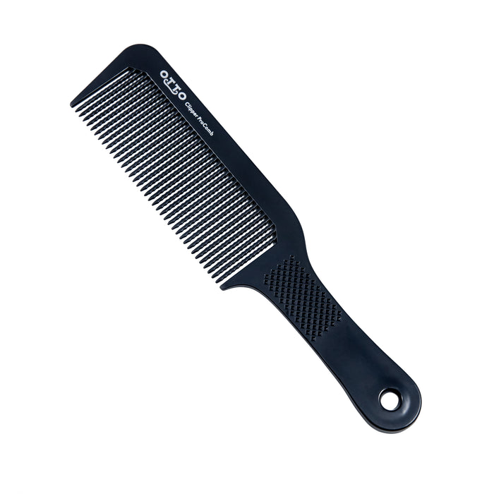 Otto 9.5" Inch Flat Top Clipper Comb Black (carbon Fiber Anti Static Heat Resistant) - ProCare Outlet by Otto