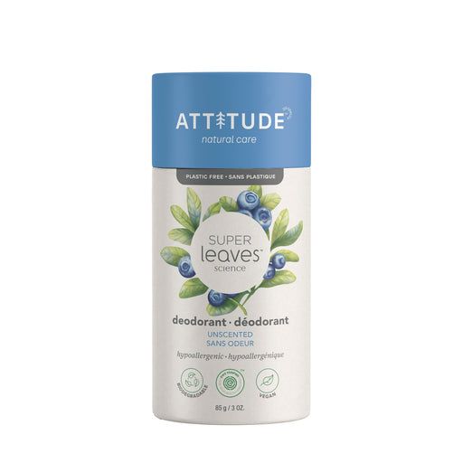 Plastic Free Deodorant : SUPER LEAVES™ - Unscented - by ATTITUDE |ProCare Outlet|
