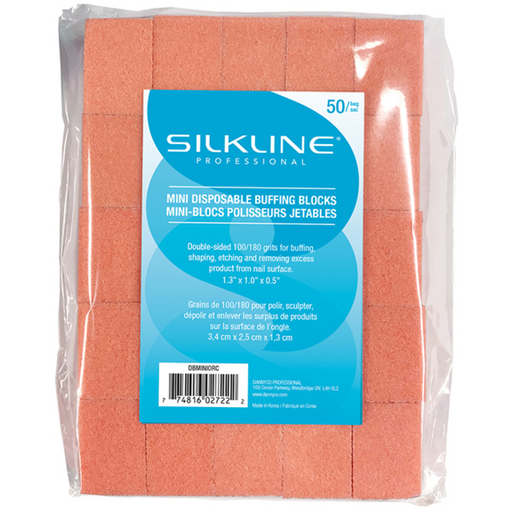 Silkline Mini Disposable Buffing Blocks - Orange 100/180 - by Dannyco |ProCare Outlet|