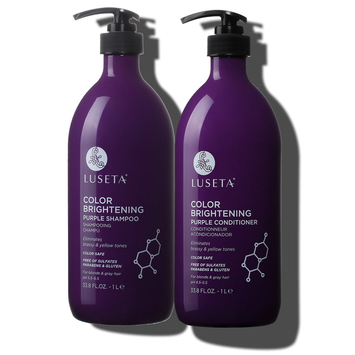 Color Brightening Bundle - 1 x 33.8oz Shampoo & Conditioner Set - by Luseta Beauty |ProCare Outlet|