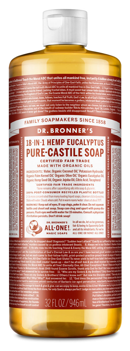 Eucalyptus - Pure-Castile Liquid Soap - 32 oz - ProCare Outlet by Dr Bronner's