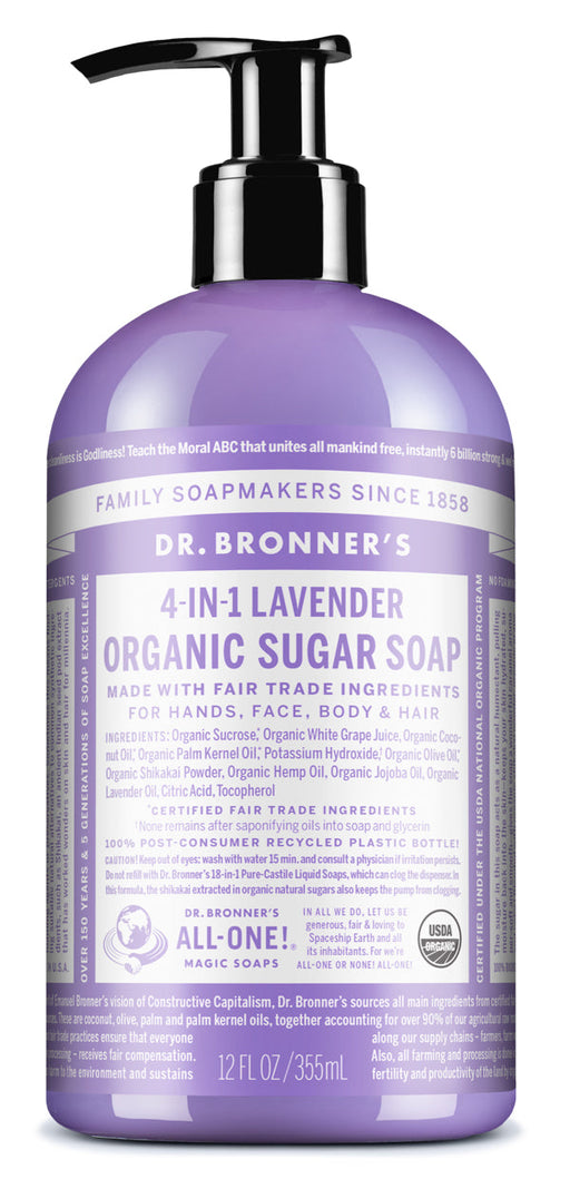 Lavender - Organic Sugar Soaps - 12 oz - ProCare Outlet by Dr Bronner's