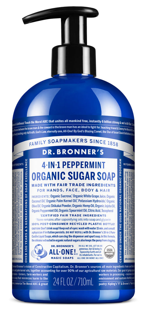 Peppermint - Organic Sugar Soaps - 24 oz - by Dr Bronner's |ProCare Outlet|
