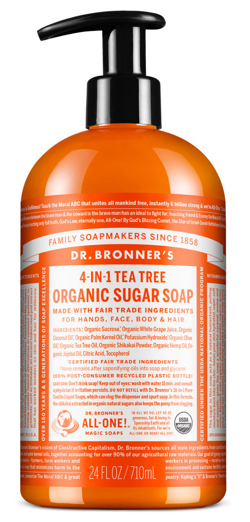 Tea Tree - Organic Sugar Soaps - 24 oz - ProCare Outlet by Dr Bronner's
