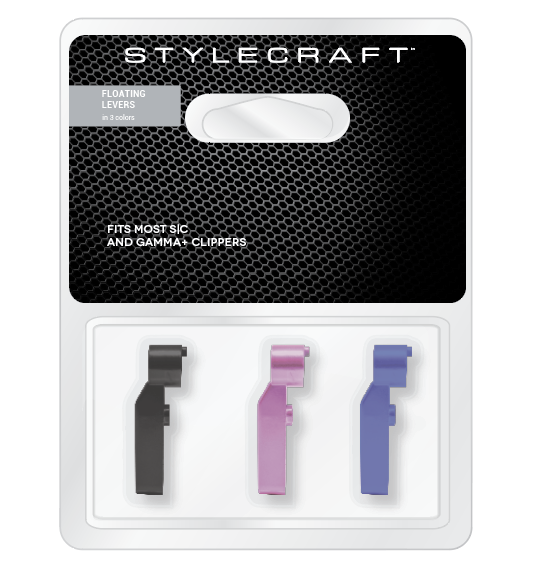 StyleCraft - Floating Clipper Levers 3 Pack Colors Metallic Pink, Metallic Blue, Matte Black - by StyleCraft |ProCare Outlet|
