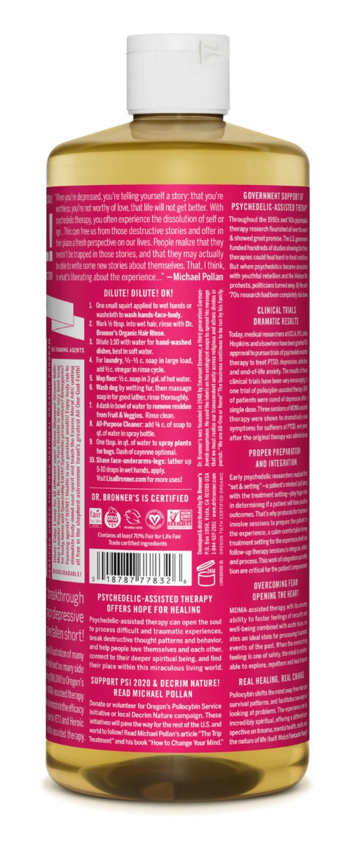 Rose - Pure-Castile Liquid Soap - ProCare Outlet by Dr Bronner's